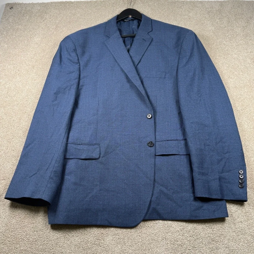 Jos. A. Bank Mens 44R‎ Blue Blazer Sport Coat Traditional Fit Micro Check Jacket